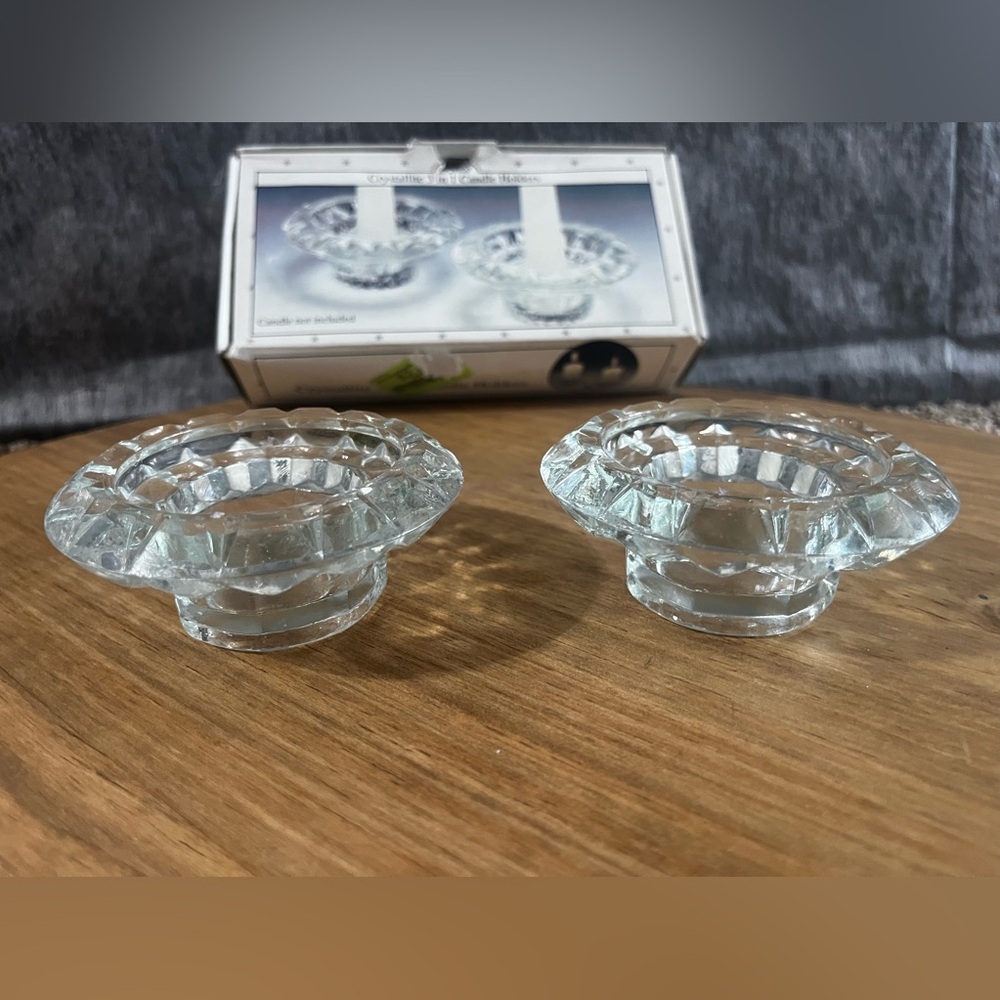 Vintage Scott's Tall‎ Candle Holders  (3 in 1) Set of 2 Glass